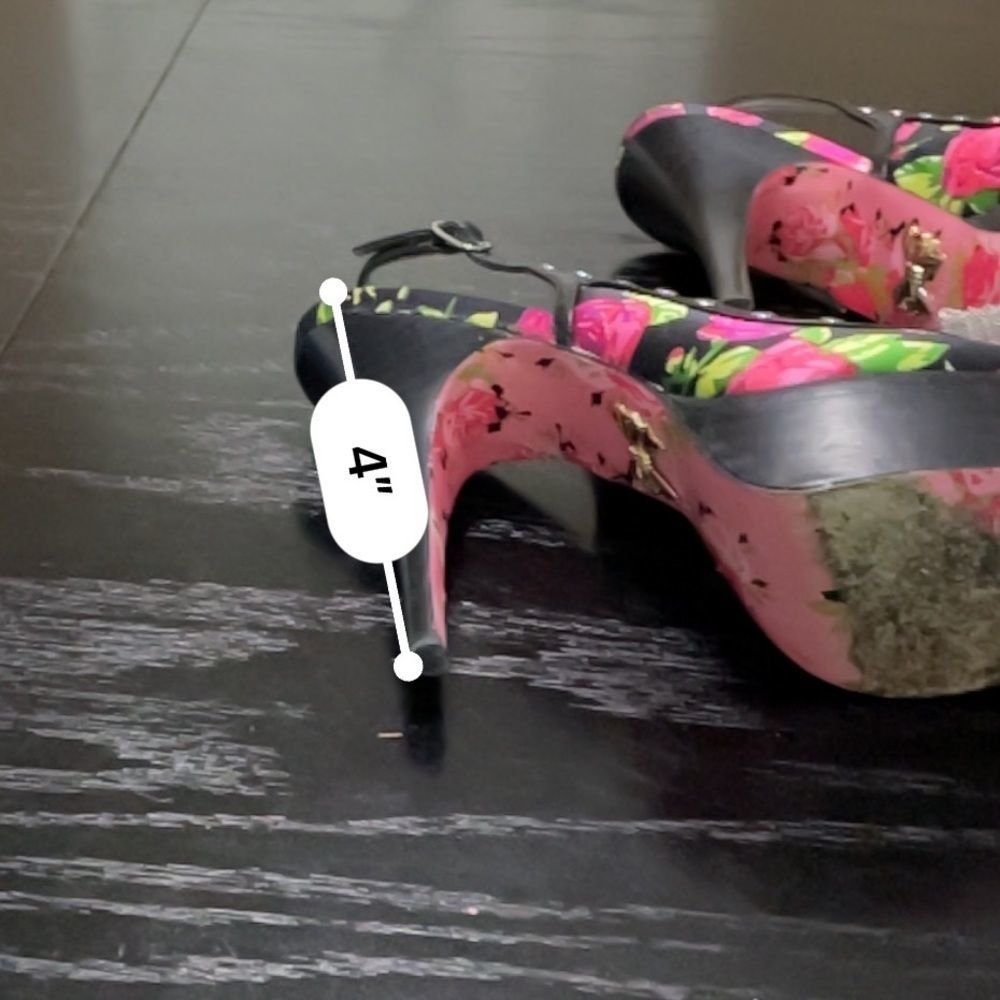 Betsey Johnson platform peep toe floral pumps 7.5 - Picture 8 of 10